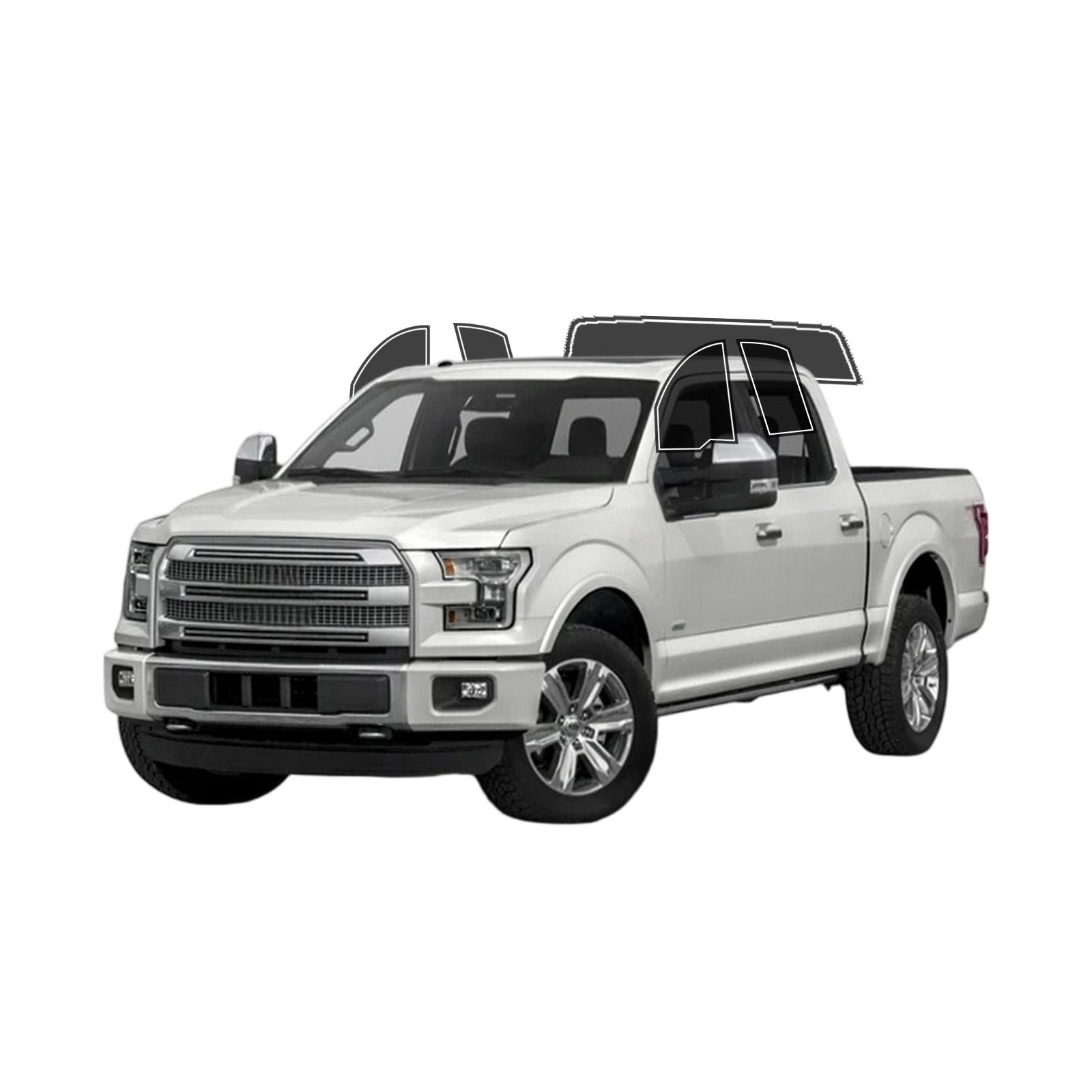 Precut Window Tint Film For Ford F150 Crew 2009-2014 Window 2Ply Anti-Shatter, UV Block, Privacy Protection, Easy Install, No Trimming Needed,Heat & Glare Reduction