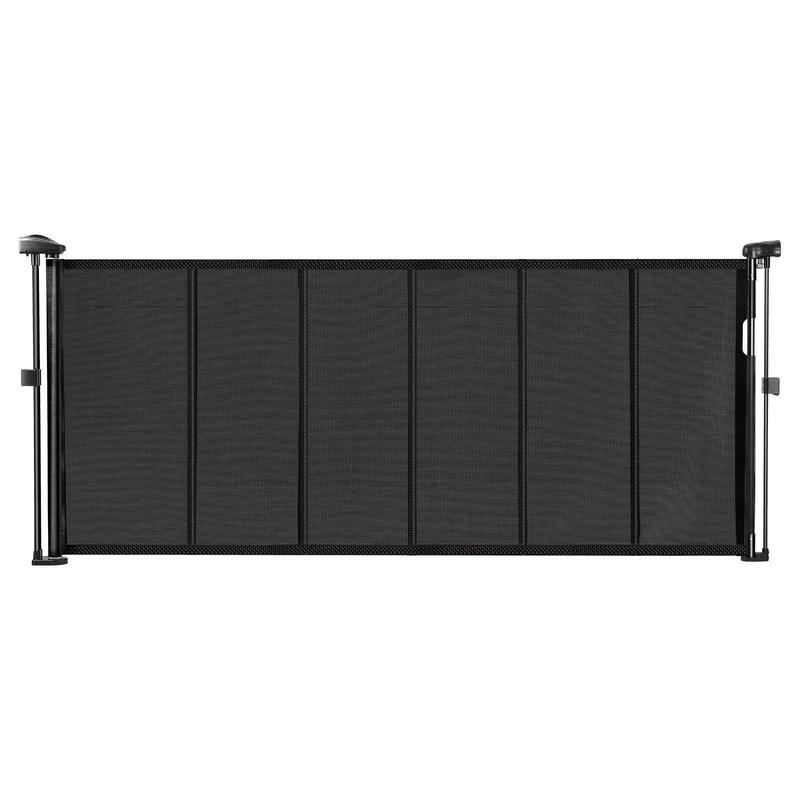VEVOR Retractable Baby Gate, 34 inch Tall, Extends up to 71 inch Wide, Retractable Gate for Kids or Pets, Mesh Material, Easy to Install for Indoor Stairs, Doorways, Hallways, Playrooms, Black