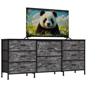 Garvee Durable 8-Drawer Storage Unit with Metal Frame and Wood Panel, Quick Assembly in 20 Minutes, Dimensions 160x69x36 cm, Ideal for Organized Living Spaces