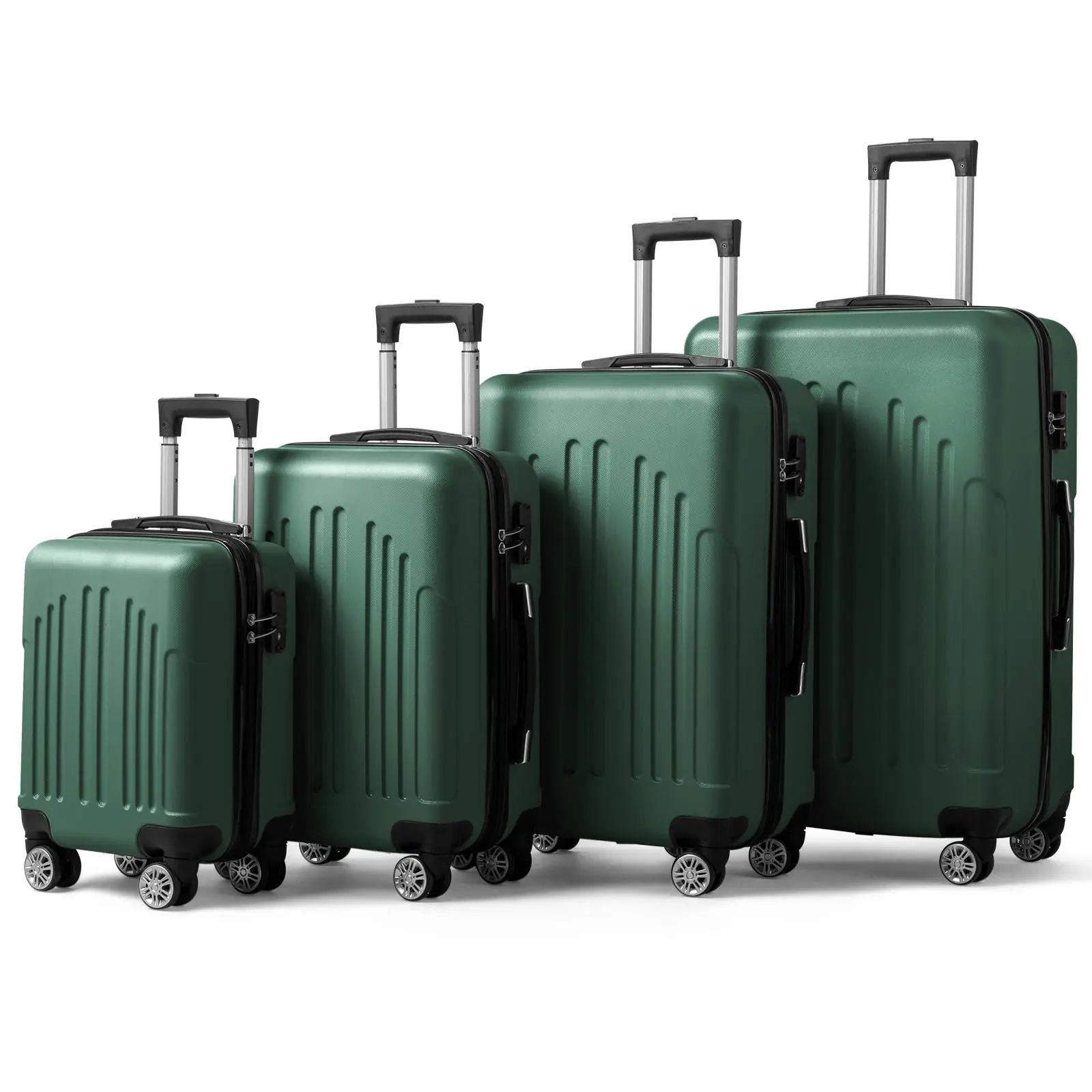 PP ABS Luggage Sets - 5 Sizes (12/16/20/24/28 in), TSA Lock, Top & Side Handles, Sturdy & Portable for Trips, Business Use