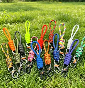5-pack 10cm paracord anti-theft anti-loss figure-8 keychain with lock, figure-8 lock buckle, portable outdoor hanging cord strap buckle