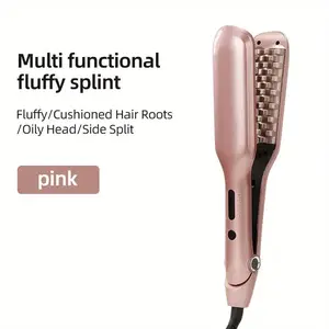 Professional Volumizing Curling Iron Root Lift and Textured Waves for Short Long Hair Adjustable Temperature Ceramic Coating 55W US Plug Multi Functional Fluffy Splint