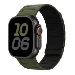 Apple Watch Ultra Magnetic Sport Band – Soft Silicone Waterproof Adjustable Strap for Series 9/8/7/SE, Secure Fit Men Women Wristband 38-49mm