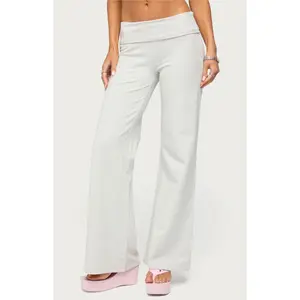 Edikted Women's WKND Sequin Foldover Pants