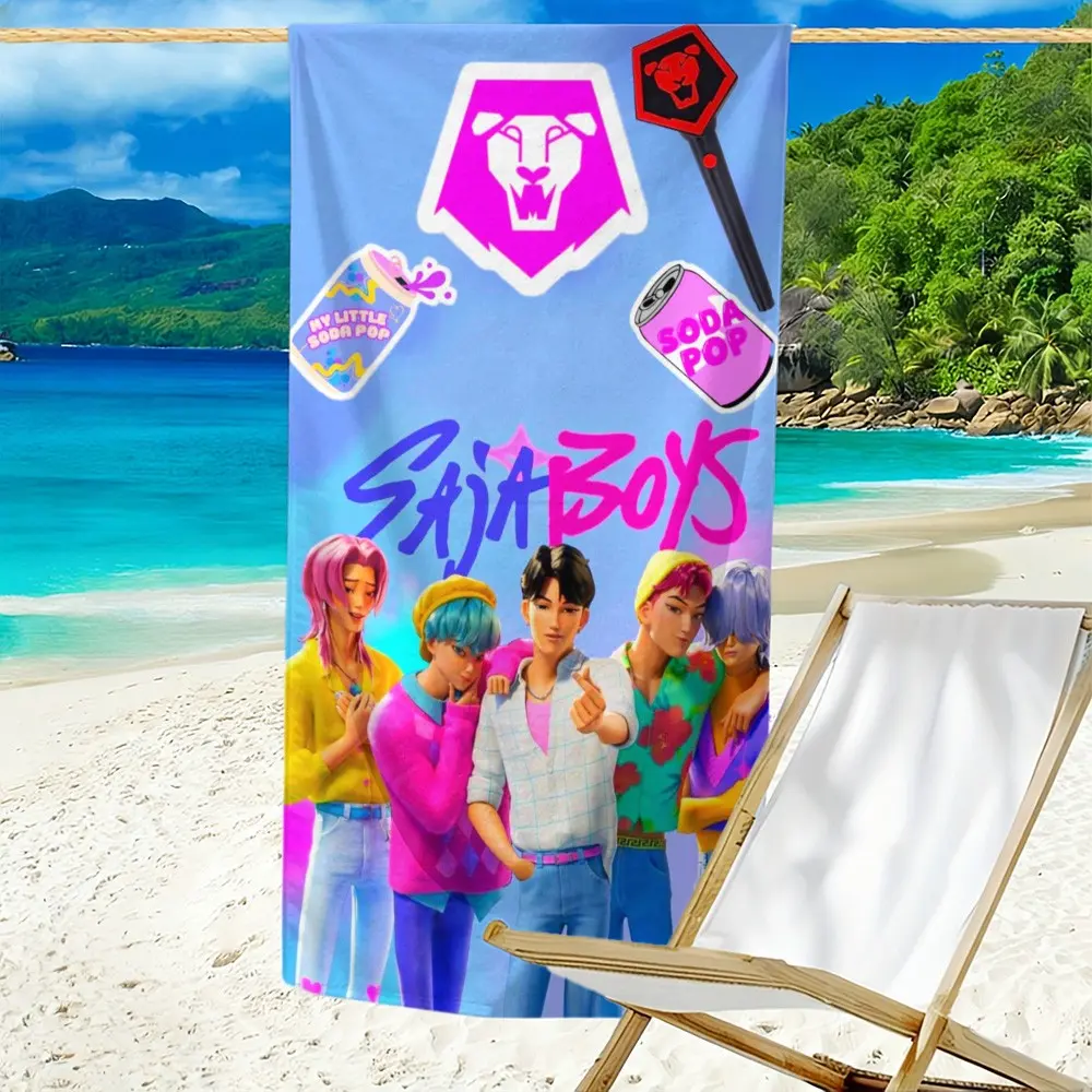 K-Pop Bath Towel with Anime Print, Soft Microfiber, Quick-Dry and Absorbent, Ideal for Beach, Pool, Bathroom, Perfect Gift for Fans