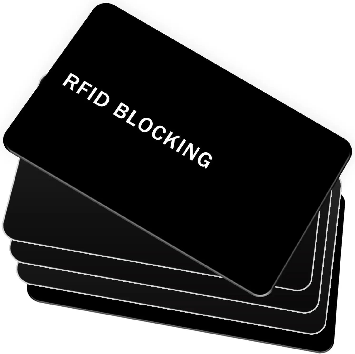 5 Pack RFID Blocking Card Contactless NFC Credit Card ID Protection Safe Bank Card Passport Entire Wallet Purse Shield Protector Blocker Guard (Pack of 5, Black)