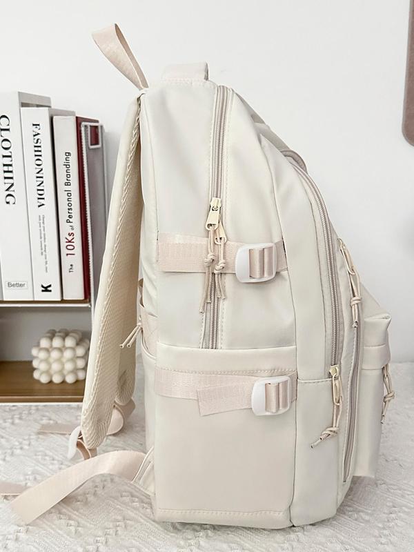 2024 New Style Solid Color Large Capacity Backpack, Waterproof Backpack for Daily Travel Work Commute, Travel Backpack for Girls, Casual Computer Backpack for Men, Nylon Backpack