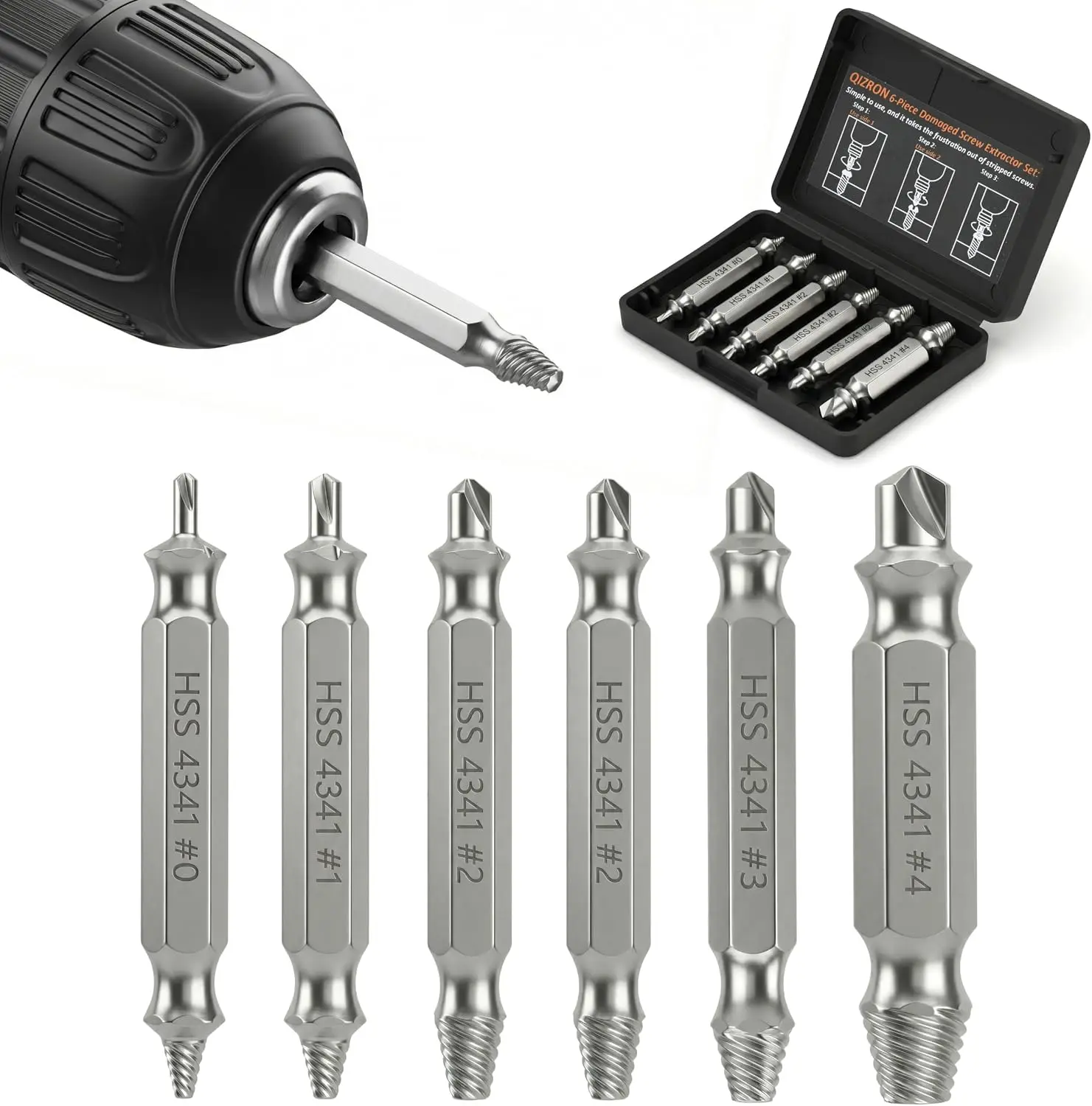 Gifts for Men, Damaged Screw Extractor Set - Xmas Stocking Stuffers for Him | Remover for Stripped Head Screws Nuts & Bolts, Easy Removal Drill Bit Tool Kit with Storage Case, Perfect Gifts for Dad