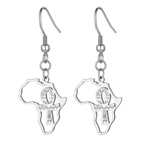 PROSTEEL Cross Africa Map Earrings Stainless Steel Minimalist Dangle Earring Jewelry Unisex For Men Women with Gift Box