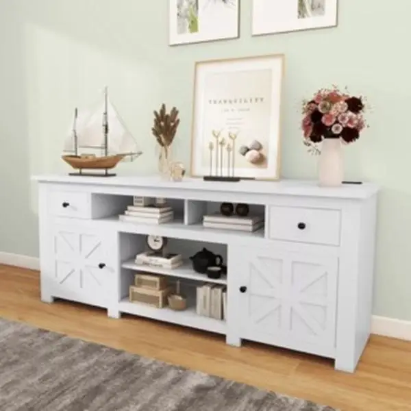 Yitahome TV Stand for TVs up to 80 Inches, Farmhouse TV Stands for Living Room, TV Console with Storage Drawers & Cabinets