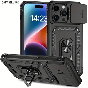 Phone Case with Slide Camera Cover, 360 Degree Rotating Armor Shell, Shockproof Phone Protective Cover, Phone Accessories for iPhone 17 16 15 14 13 12 11 Pro XS Max XR Plus, Casing, Protection
