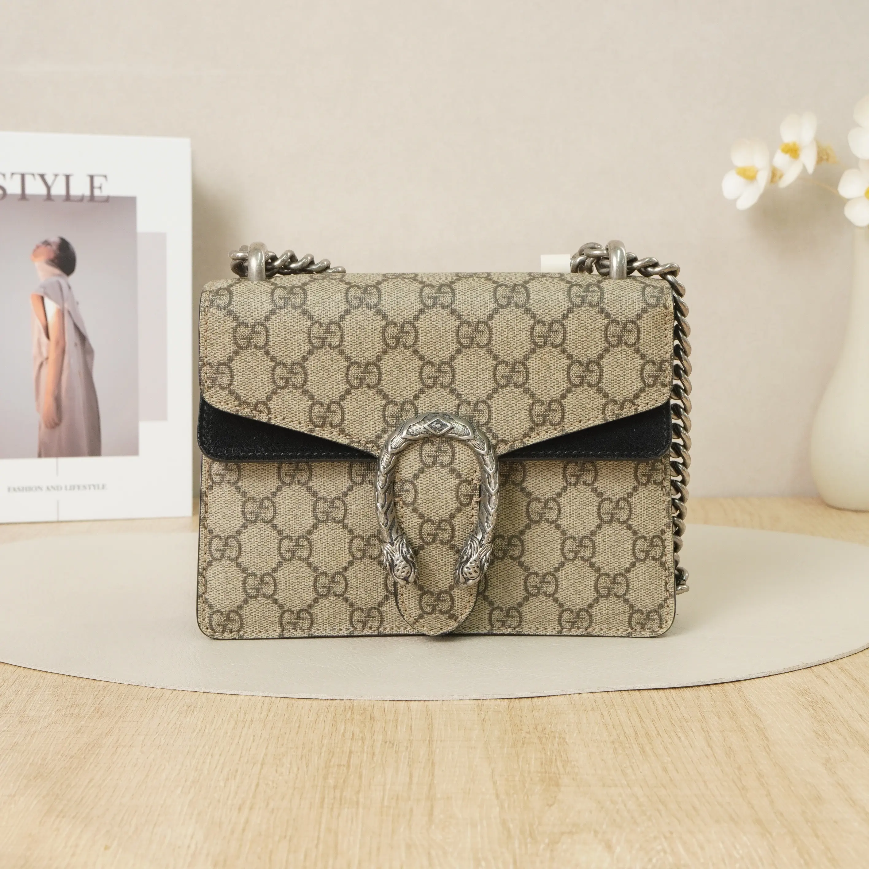 Pre-owned GUCCI Coated Canvas Shoulder Bags Dionysus Small D8040703 Vluxury