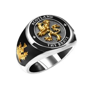 Popular Scottish Brave Ring Men's Scottish Lion Ring Creative Gift