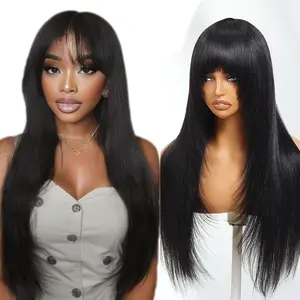 【NEW】Nadula Yaki Straight Layered Wig with Bangs Glueless Human Hair Natural Black Lightweight Time Save Summervibes TikTokShopStockUp