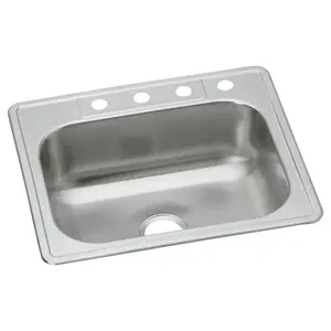 Dayton Elite Top Mount Stainless Steel 25 in. x 22 in. x 8.167 in. with 3 Holes Single Bowl Kitchen Sink