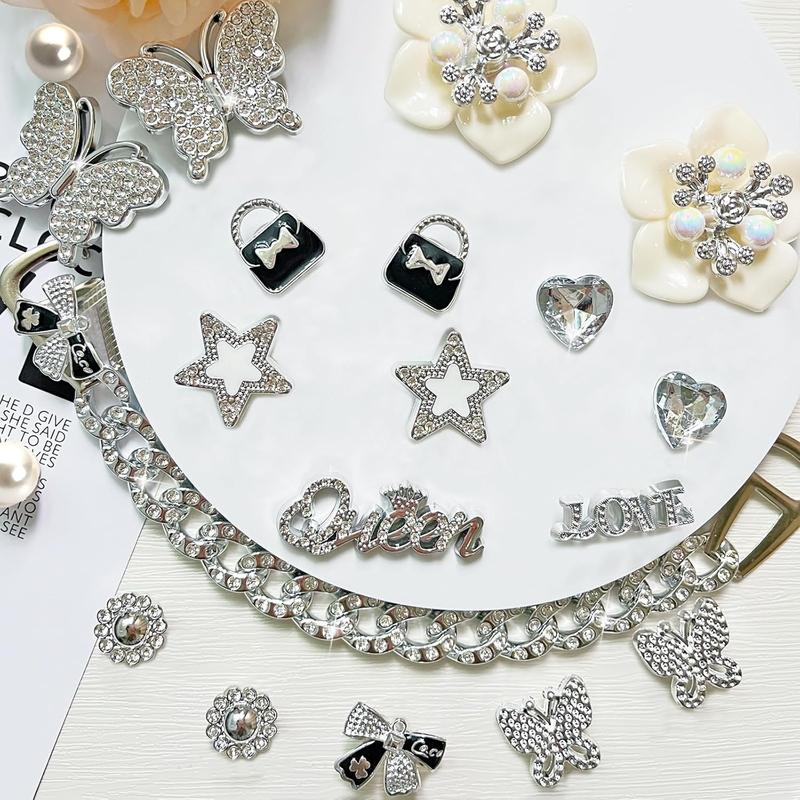 Mimilove Bling Shoe Charms for Women,Girly Golden Chains for Clog Sandals,Rhinestones Bling Chain Charms Cute Designer DIY Shoe Accessories Decoration Jewels Party Favors