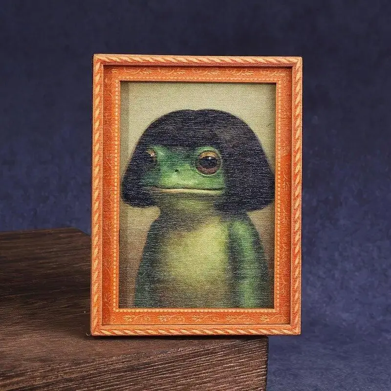 Funny Frog Magnet Unique Frog Design Frog Haircut Mini Fridge Magnet Modern Kitchen Decor Magnetic Art Durable Wood Structure Refrigerator Accessory Magnets For Fridge Funny Magnets