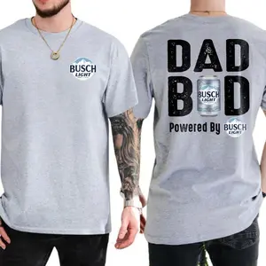 [Sale Up To 30%] Busch Light Dad Bod Powered By Busch Light T-Shirt, Dad Drink Shirt, Funny Father's Day Tee,  Beer Lovers Shirt - Father's Day Gift, Unisex Cotton Menswear 5H