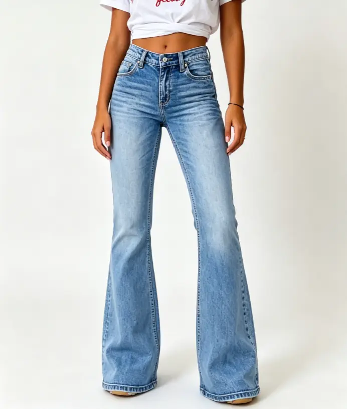Women's Mid-Rise Stretchy Bootcut Jeans, Casual Fashion Cowgirl Western Outfit for 2026