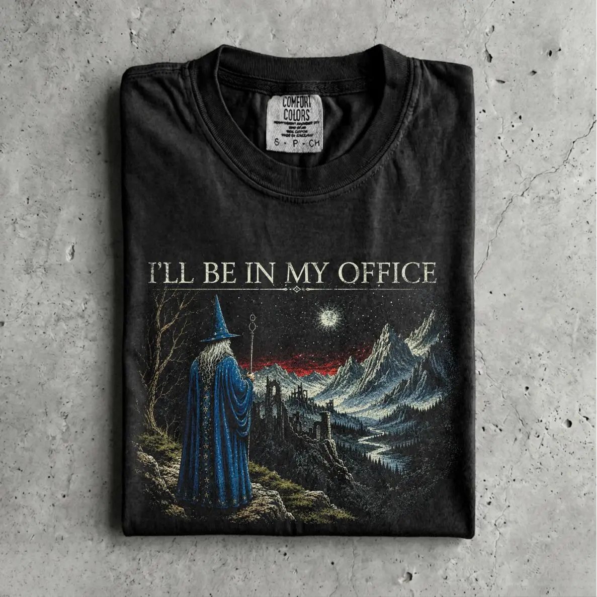 Comfort Color I'll Be In My Office T-Shirt, Vintage Fantasy Wizard Meme Unisex Shirt, Funny Wizard Graphic Tee, Introvert Office Gift for Gamer, Laid-Back Vibe, Always in Style, Soft Feel, Classic Look