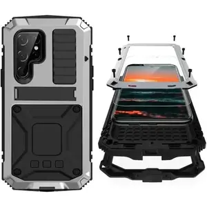 Heavy Duty Aluminium Metal Armor Phone Case For Samsung S25 S24 S23 S22 S21 Ultra S20 Plus A32 Shockproof Cover Screen Protector