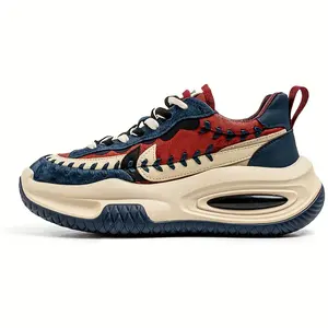 Men's stylish low-top casual sneakers-versatile & comfortable, shock-absorbing, non-slip rubber sole, lace-up running shoes with durable microfiber faux leather, perfect for all seasons