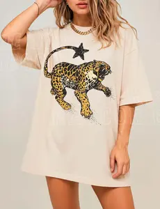 Vintage Inspired Jaguar Shirt Retro Nature Graphic Tee Trendy Animal Print Top Y2K Streetwear Clothing For Men Women Comfort Colors