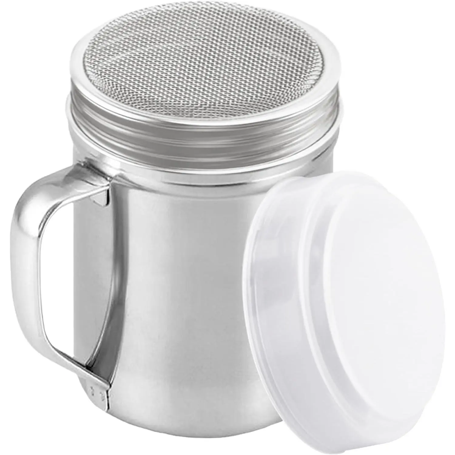 Powdered Sugar Shaker Duster - With Handle - Cinnamon Shaker For Coffee Bar - Fine Mesh Dredge - 6 ounce | Style: Fine