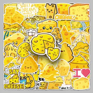 50 Cheese Cartoon Yellow Food Series Stickers, Suitable for Scrapbooks, Diaries, Laptops, Water Bottles, Cars, Etc. A Gift with A Positive Message and A Belief-based Design.