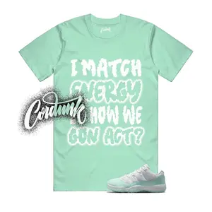 Unisex T-shirt to match Jordan 11 Igloo White Mint Green - MATCH. 100% Cotton for Casual Wear. Comfortable Summer Unisex T-Shirt to match Jordan Sneaker. Streetwear Style. urban outfitters