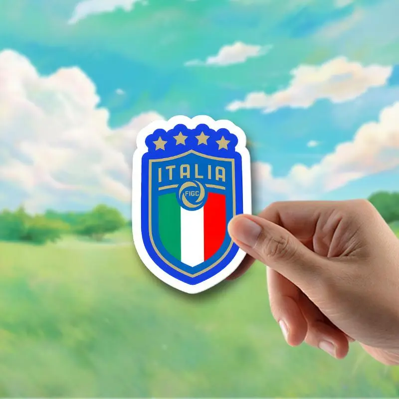 Italy National Team Logo Car Sticker, Creative Car Body Window Decorative Sticker, Universal Car Exterior Decoration Accessories for Car, Laptop, Phone, Helmet, Motorcycle