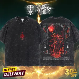 HardTimesClothing - Messmer The Impaler Elden Ring Vintage Unisex Oversize Anime Manga Acid Washed Heavyweight Cotton T-shirt, Anime Merch, Gift For Anime Fan.