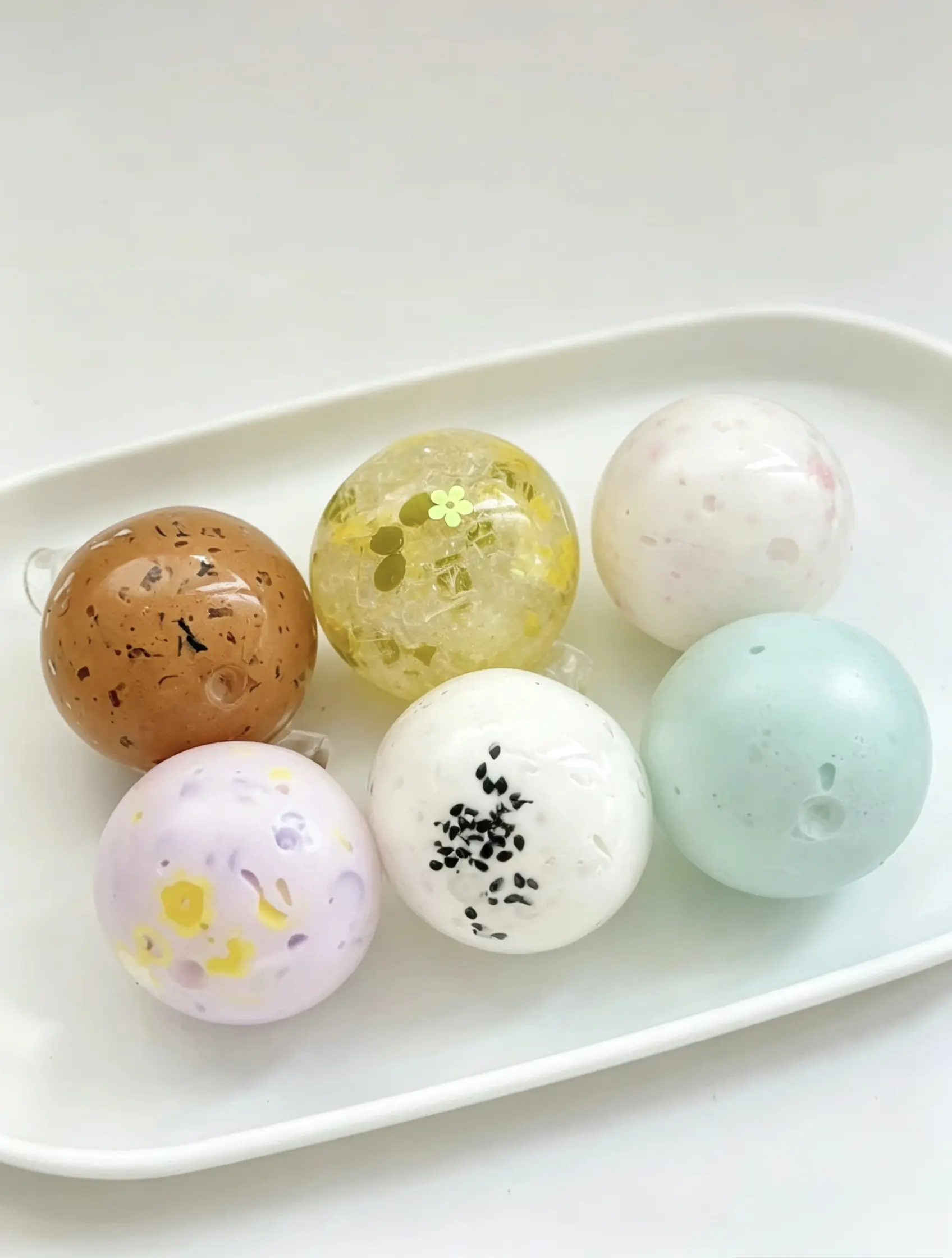 Handmade Mochi Squishy Balls 6-Pack | Vacuum Sealed Aesthetic Fidget Toys for Stress & Anxiety Relief
