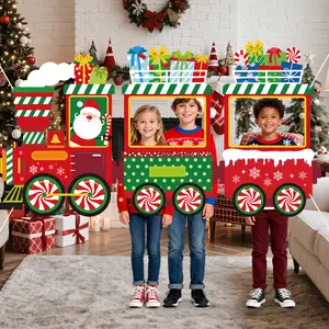 Christmas Santa Claus Gingerbread House Photo Booth Backdrop Fabric, Christmas Party Decor, Winter Door Banner Wall Hanging for Xmas Holiday Birthday Party Background Decor