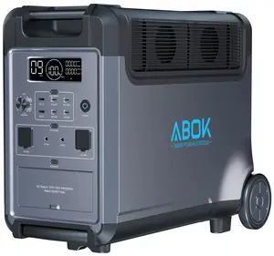 ABOK Portable Power Station 3840Wh LiFePO4 Battery 3600W Electric Solar Generator for Garage Home Off Grid Living Camping RVs Outdoor Adventures Power Outages Ark3600