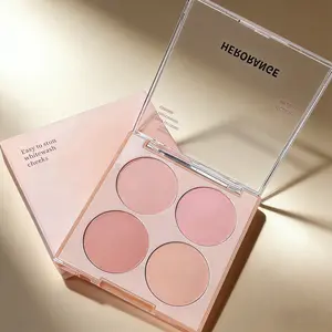 Four Color Matte Blush Palette, Soft Powder Gradient for Natural Makeup, Long Lasting Waterproof and Sweatproof Formula, Ideal Gift for All Skin Types, Compact