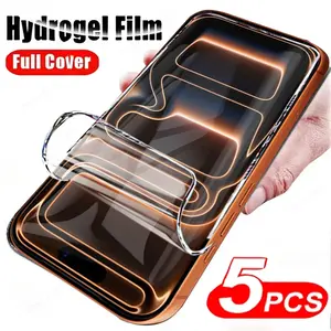 5 Pack Hydrogel Film Screen Protector Film Cover for iPhone 17 Pro Max Smartphone, Anti-Scratch Protective Screen Protector For iPhone 17 Air Accessories