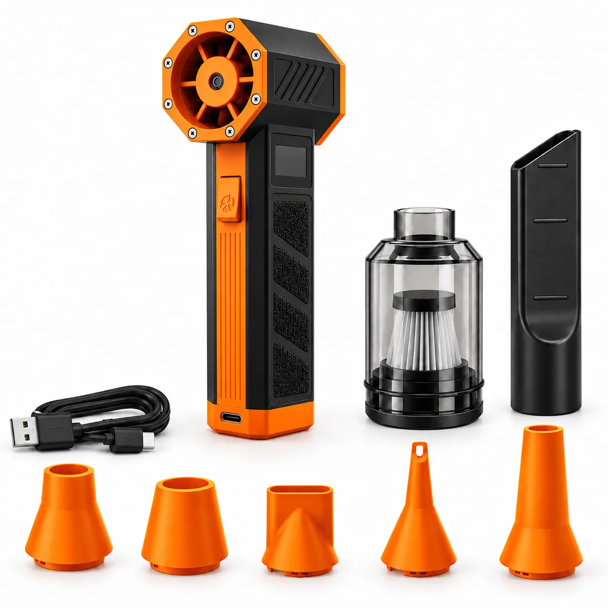 2-in-1 Electric Air Duster & Vacuum, 150,000 RPM Portable Cordless Air Blower, 4-Speed Adjustable for Car, PC & Keyboard Cleaning