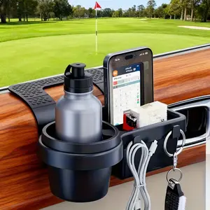 Multifunctional Car Storage Box with Cup Holder, Drink Rack, Side Door Window Phone Slot, Hanging Storage Shelf, Durable Abs Material