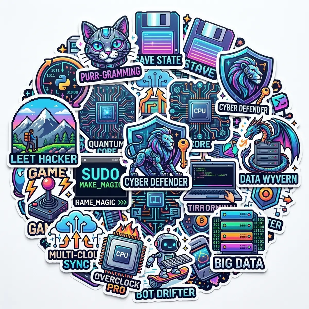 20pcs Computer Stickers Pack for Personalization and Decoration Ideal for Customizing Your Devices Enhance Your Tech Look