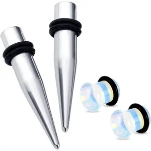 1 Gauge 9MM Ear Stretching Kit Tapers And Single Flare Ear Plugs Tunnels Gauges Stretcher Piercings