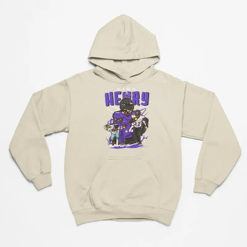 Derrick Henry King Henry Cartoon Style Baltimore Football Hoodie - Adult Sizes