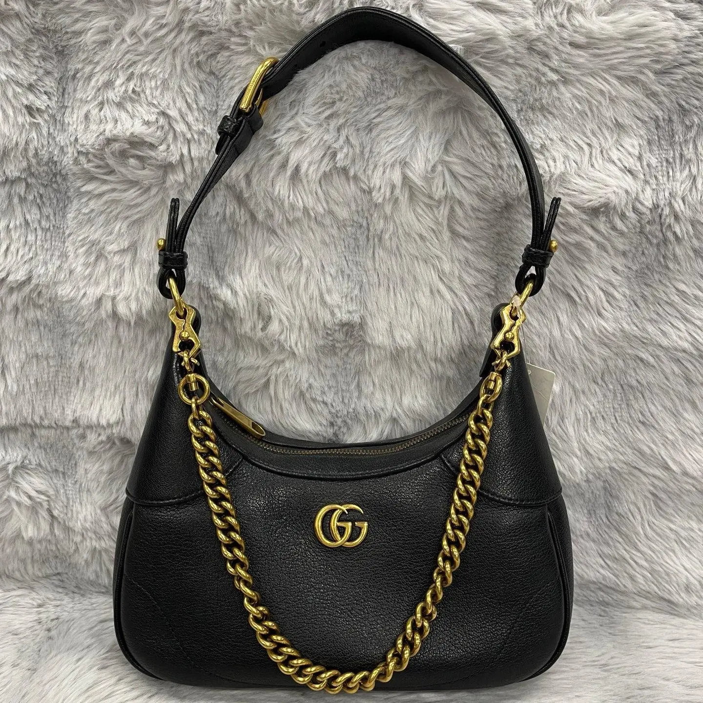 Pre-owned GUCCI leather Shoulder Bags Black Soft Aphrodite Shoulder Bag xiaotang20260308131