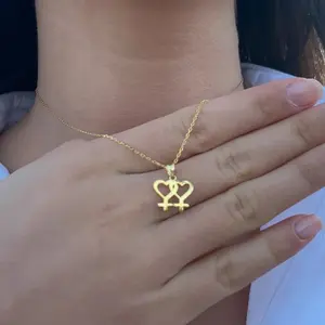 Venus Symbol Charm Women Lesbian LGBT Necklace Women During THE Gold Silver Color Stainless Steel Wedding jewelry Chains Heart Pendant