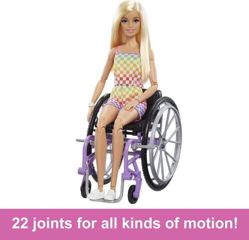 Barbie Fashionista Doll with Wheelchair & Ramp, Blond Hair, Rainbow Dress  [Collectible Figurine/Statue/Bust]