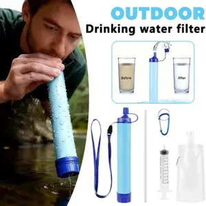 Portable Outdoor Water Purifier Set, Emergency Water Filter Straws, Wilderness Survival Straw, Camping Filtration Direct Drink Filter, Abs Material