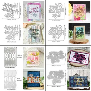 Metal Cutting Mold for DIY Mother's Day Father's Day Scrapbook Embossing Die-Cut Carving Mould for Paper Card Making Album Craft Decorations