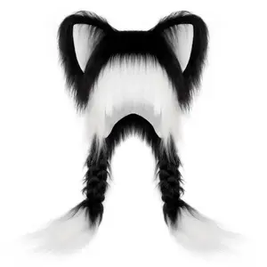 2025FashionaccessoriesSoftandcuteplushcathat-all-matchearmuffsforautumnandwinterHalloweenparty/festivalstyle/COSwomen'sclothinggift,StretchyKnittedThermalBeanieHat,halloweencostumepartyNaturalMasksPhotoLightWhitebeanie