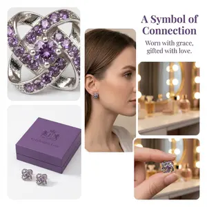 Four-Leaf Clover Stud Earrings — Stylish, Rotatable Lucky Clover Jewelry for Women — Simple & Elegant