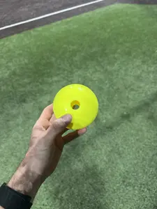 12" Yellow Silicone Practice Softball - Limited Flight Holes, Perfect for Pregame Warmups, Tee Work & Pepper Drills